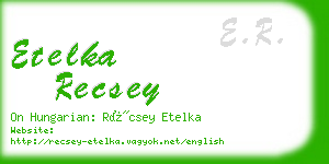 etelka recsey business card